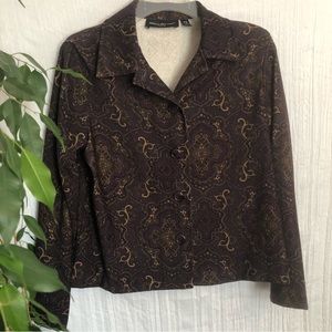 Vintage 90s BRIGGS NEW YORK size PS brown dressy work career blazer jacket